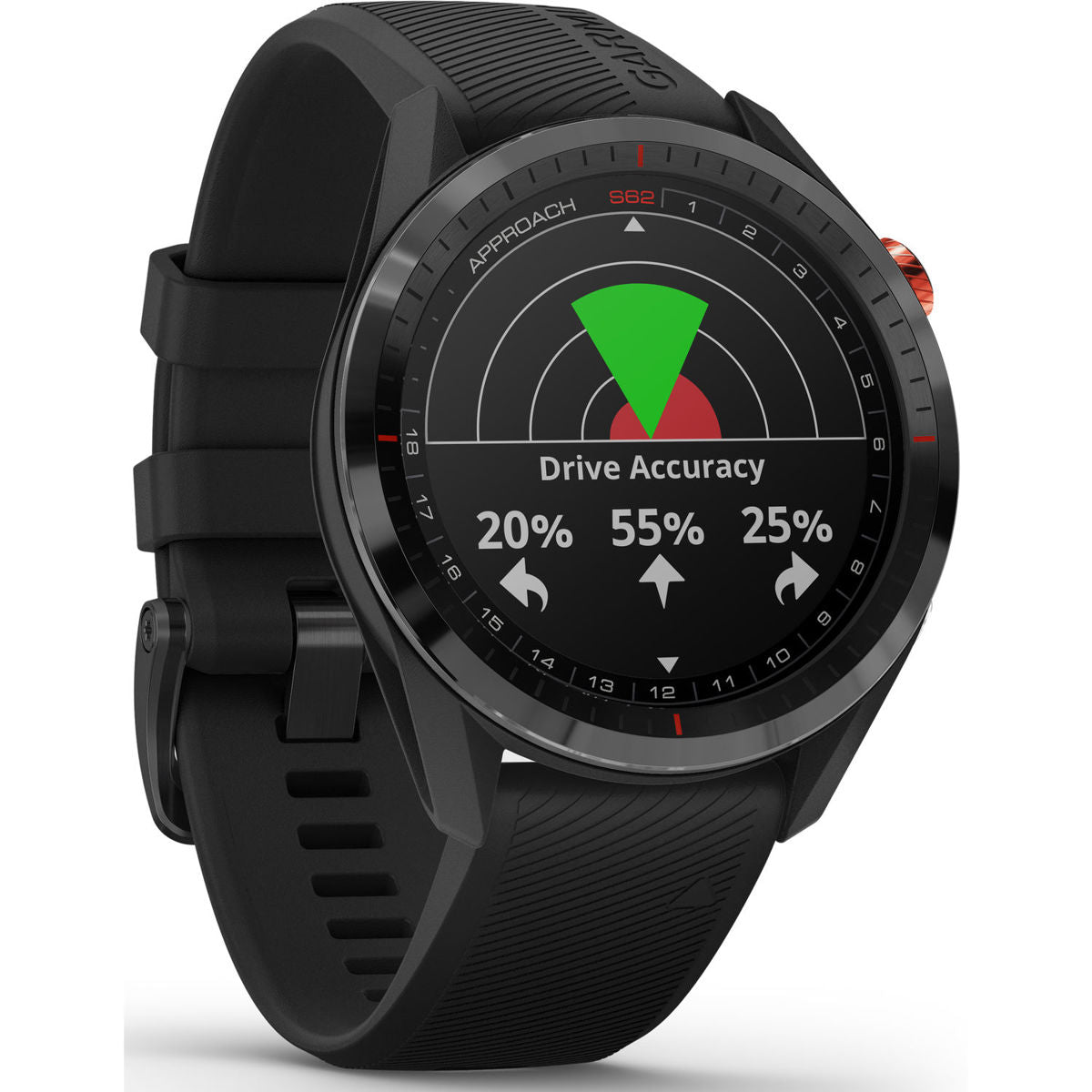 Garmin Approach S62 Multisports GPS Smartwatch with 3 Approach CT10 Sensors, Black Ceramic Bezel with Black Silicone Band