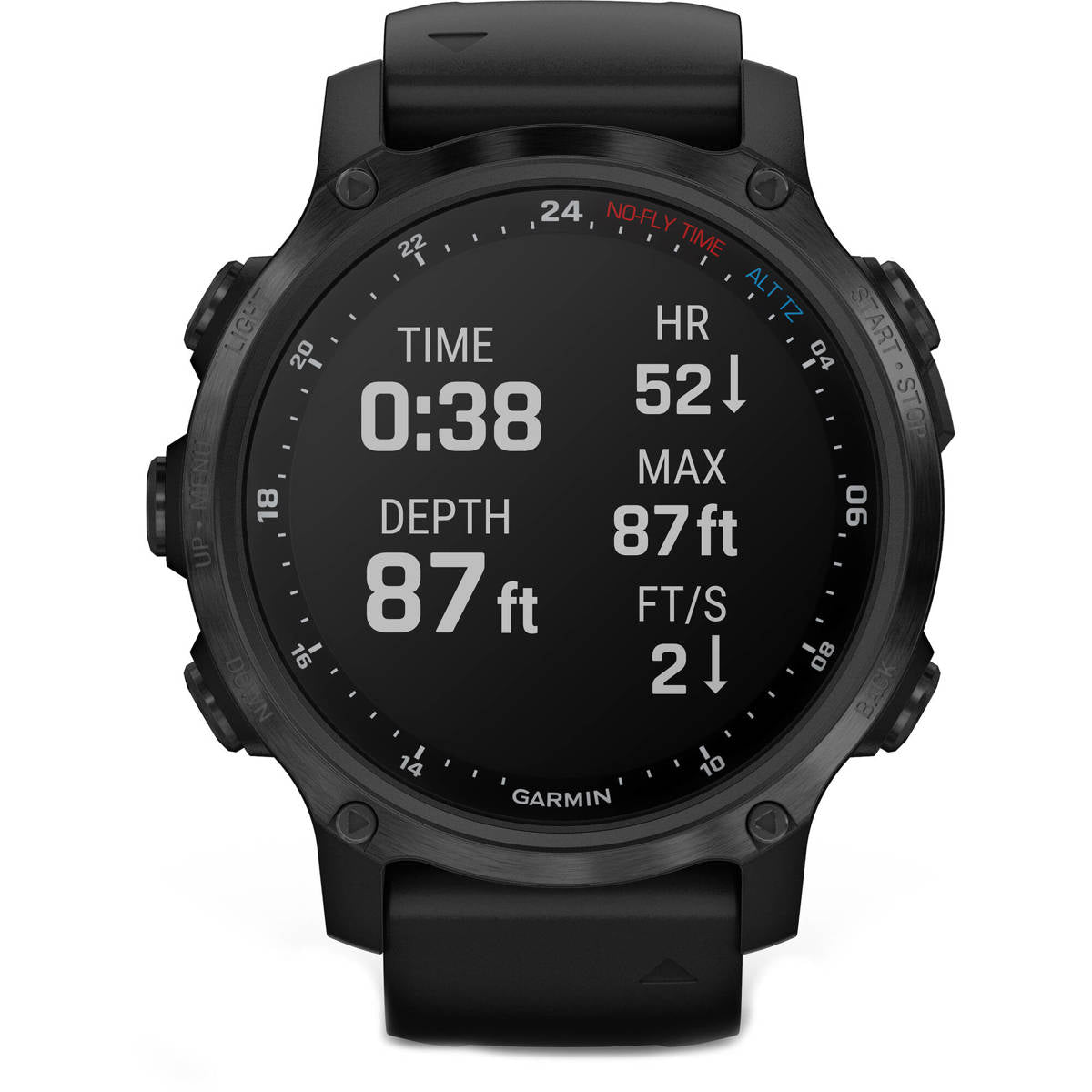 Garmin Descent MK2S Dive 43mm GPS Smart Watch, Carbon Gray DLC with Black Silicone Band