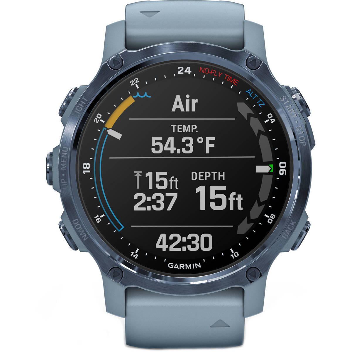 Garmin Descent MK2S Dive 43mm GPS Smart Watch, Mineral Blue with Sea Foam Silicone Band