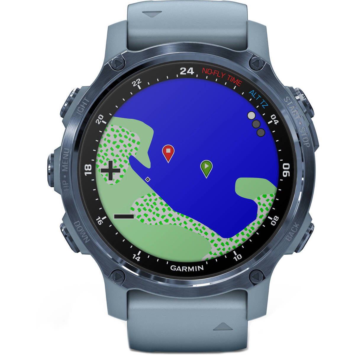 Garmin Descent MK2S Dive 43mm GPS Smart Watch, Mineral Blue with Sea Foam Silicone Band