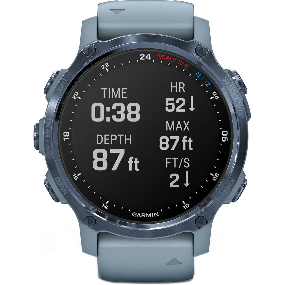 Garmin Descent MK2S Dive 43mm GPS Smart Watch, Mineral Blue with Sea Foam Silicone Band