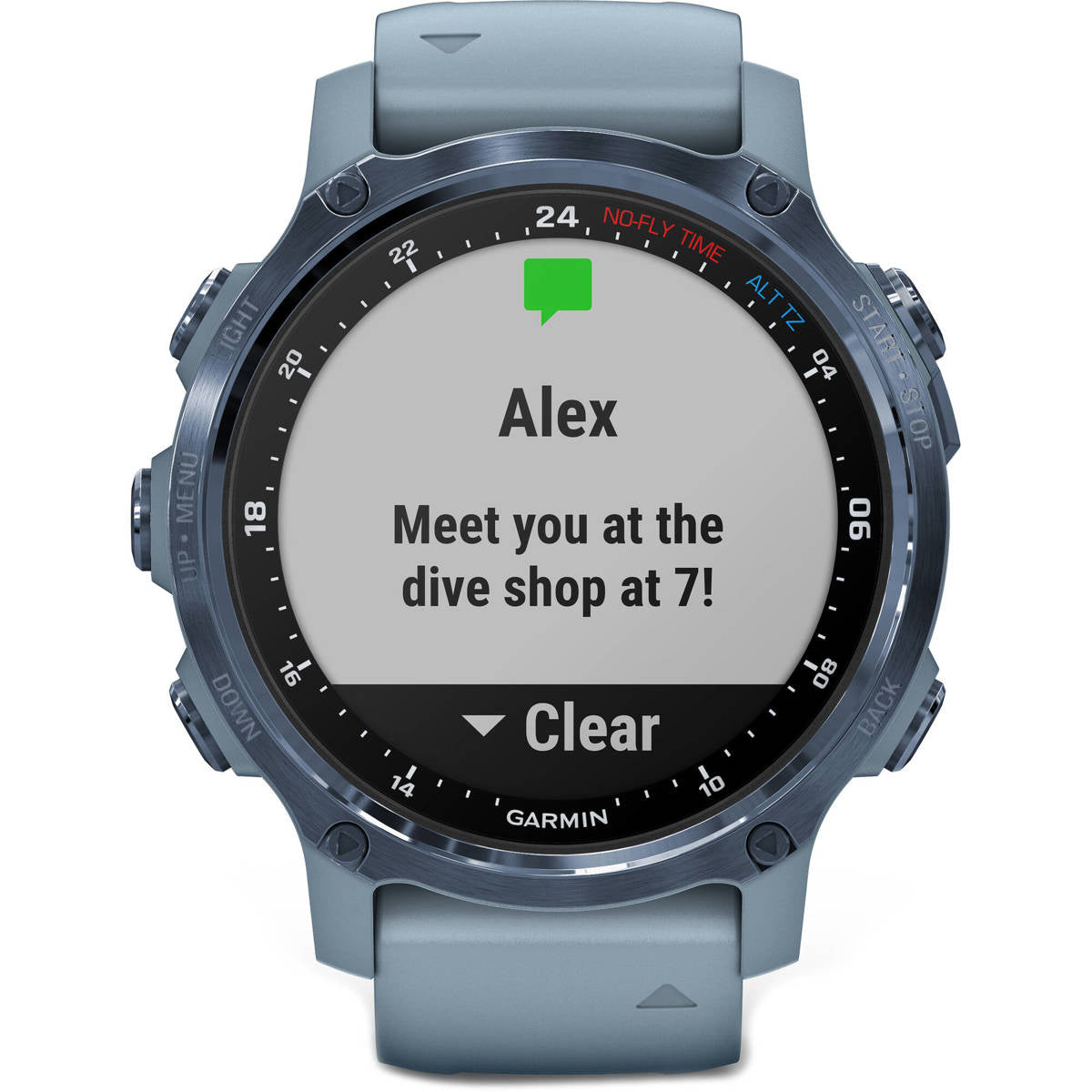 Garmin Descent MK2S Dive 43mm GPS Smart Watch, Mineral Blue with Sea Foam Silicone Band