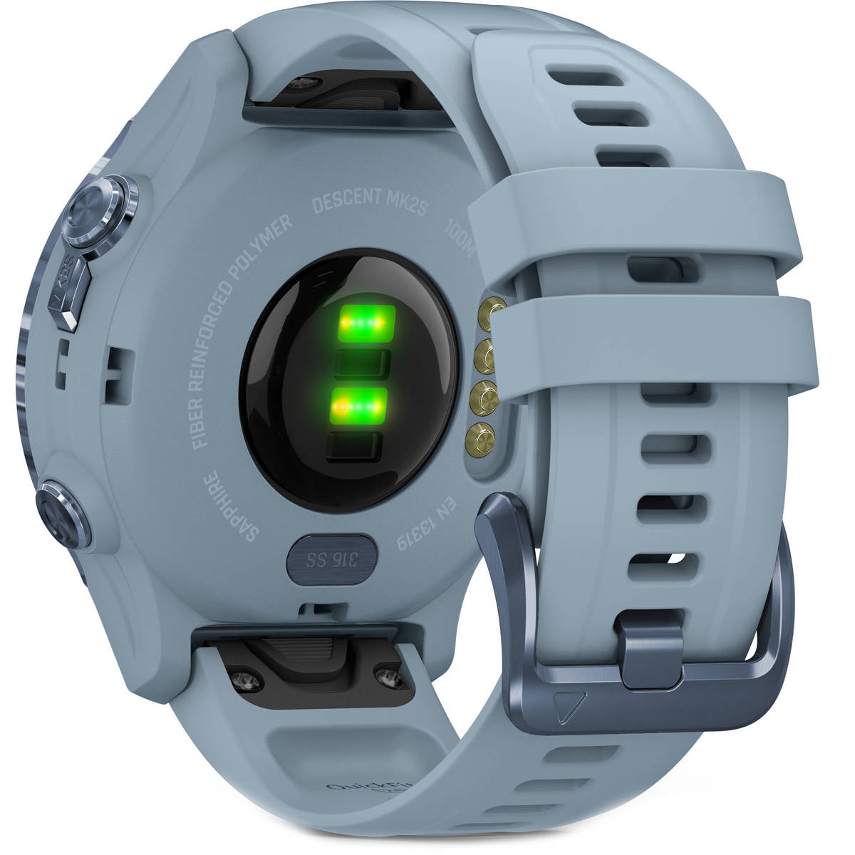 Garmin Descent MK2S Dive 43mm GPS Smart Watch, Mineral Blue with Sea Foam Silicone Band