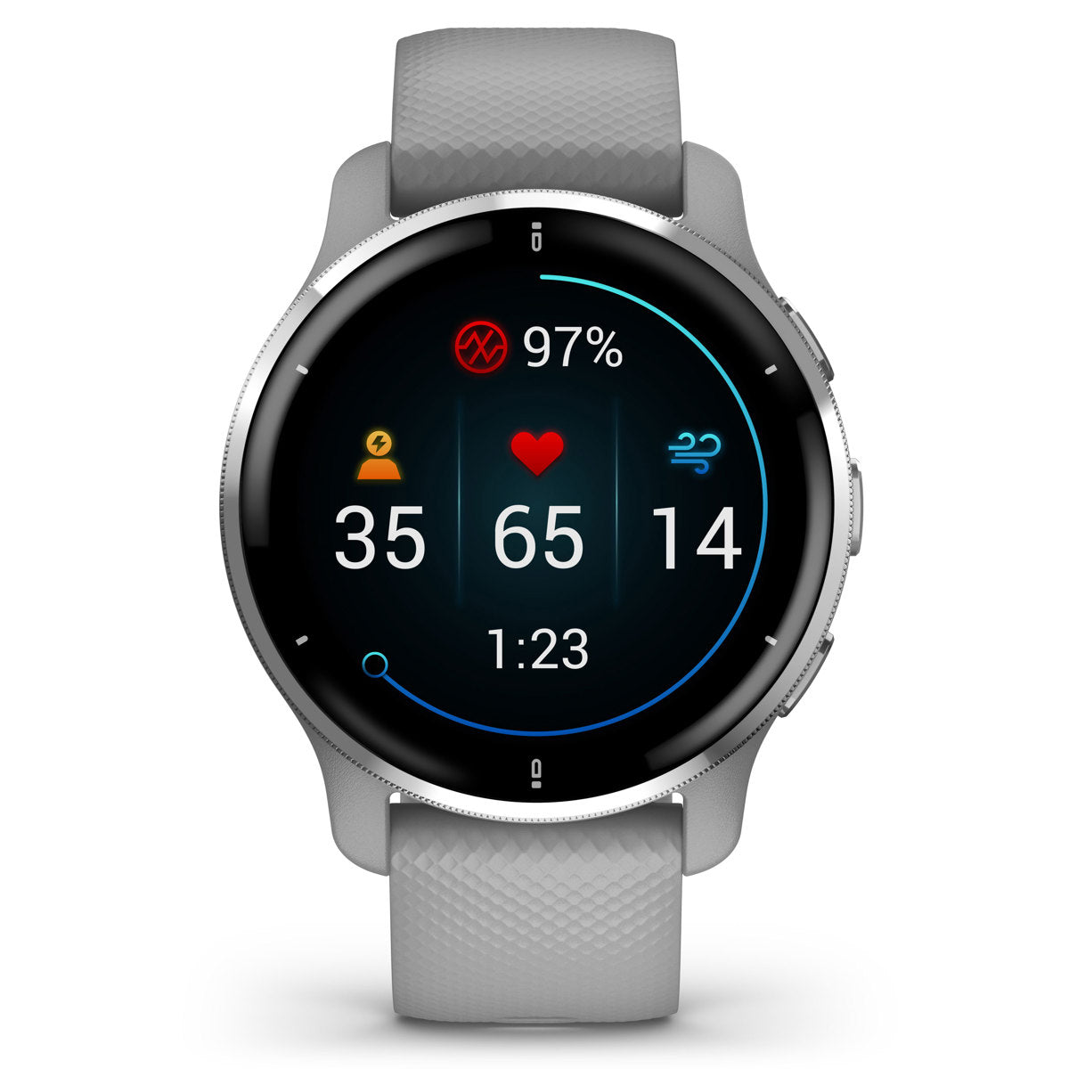 Garmin Venu 2 Plus 43mm GPS Smart Watch, Powder Gray with Silicone Band