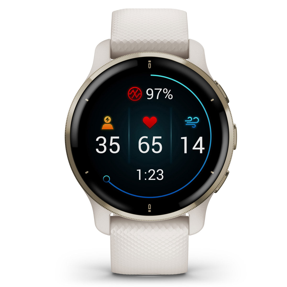 Garmin Venu 2 Plus 43mm GPS Smart Watch, Ivory with Silicone Band