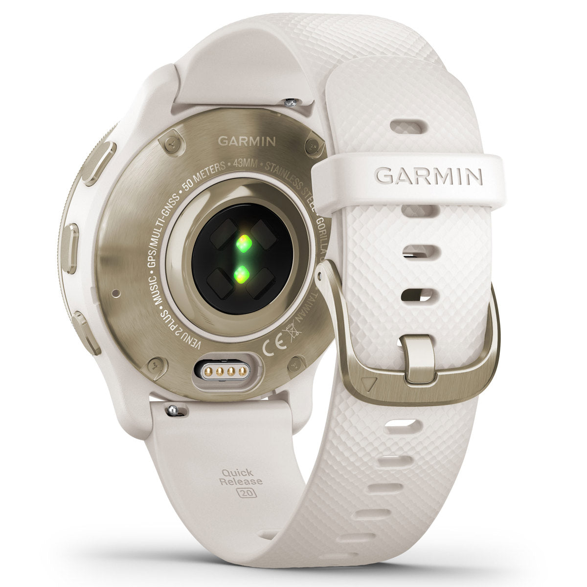 Garmin Venu 2 Plus 43mm GPS Smart Watch, Ivory with Silicone Band