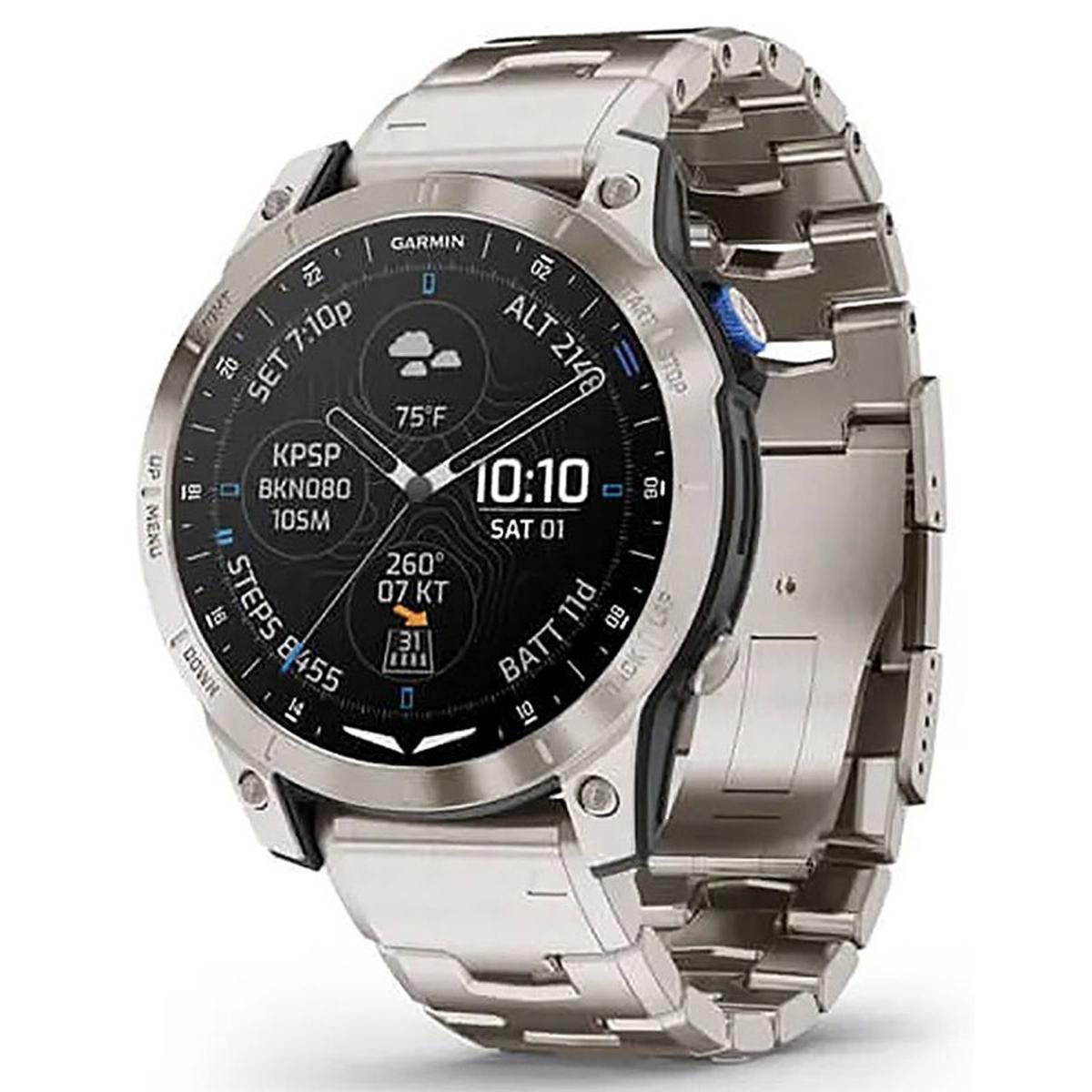 Garmin D2 Mach 1 GPS Aviator Smartwatch with Vented Titanium Bracelet