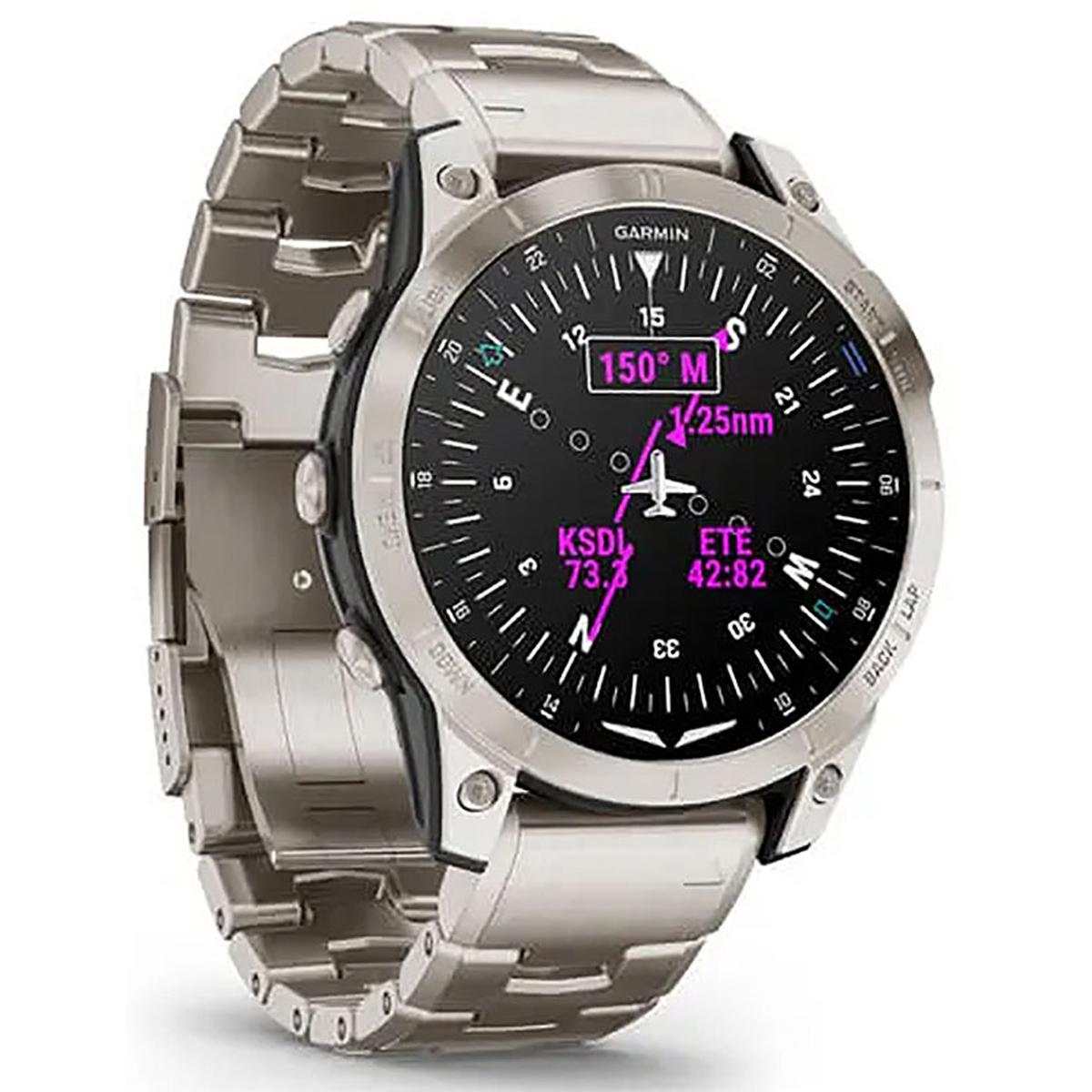 Garmin D2 Mach 1 GPS Aviator Smartwatch with Vented Titanium Bracelet