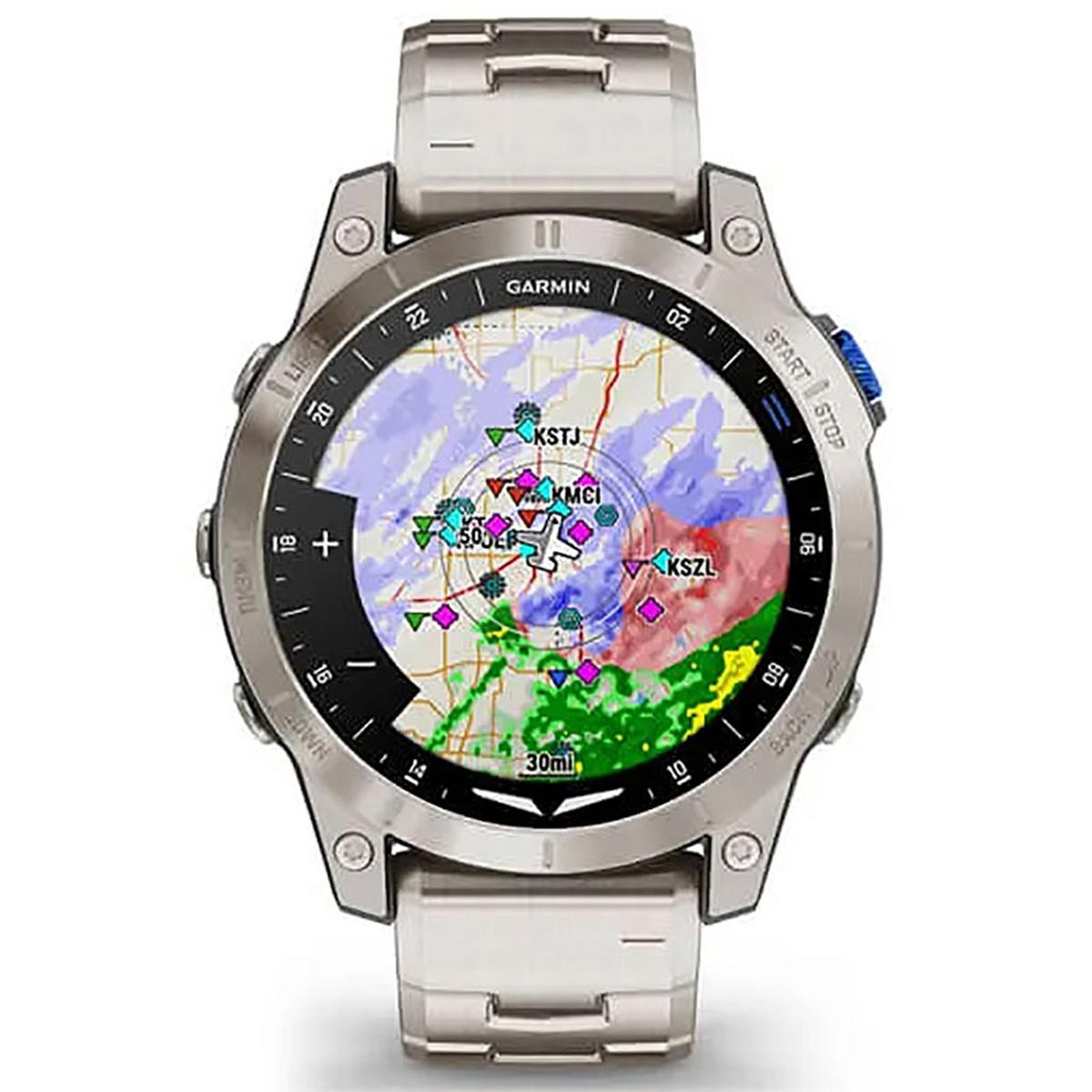 Garmin D2 Mach 1 GPS Aviator Smartwatch with Vented Titanium Bracelet