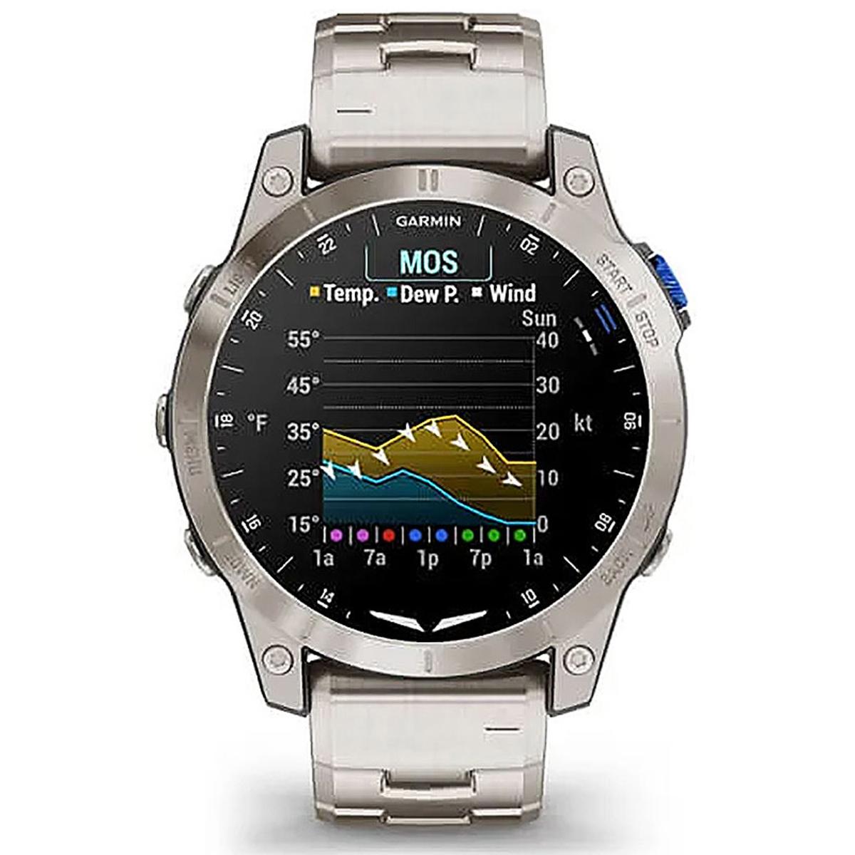 Garmin D2 Mach 1 GPS Aviator Smartwatch with Vented Titanium Bracelet