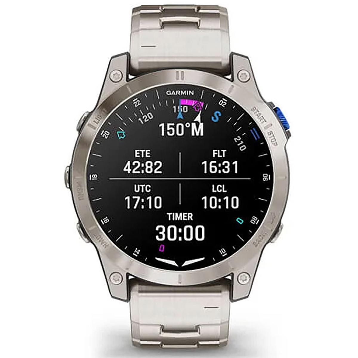 Garmin D2 Mach 1 GPS Aviator Smartwatch with Vented Titanium Bracelet