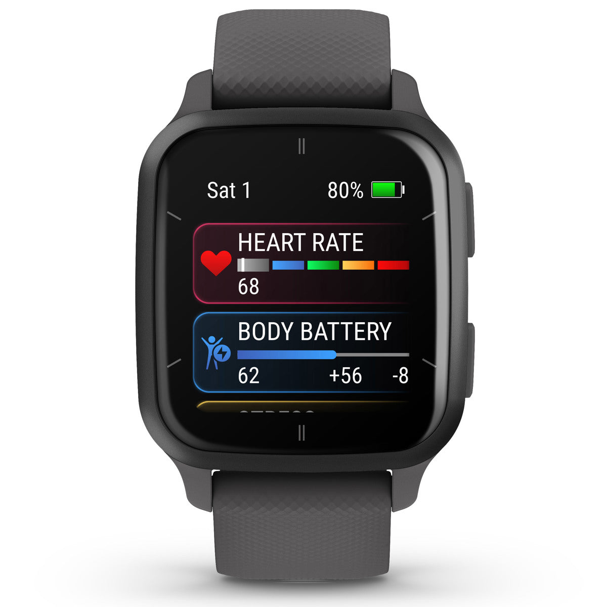 Garmin Venu SQ 2 GPS Smartwatch, Slate Aluminum Bezel with Shadow Gray Case and Silicone Band