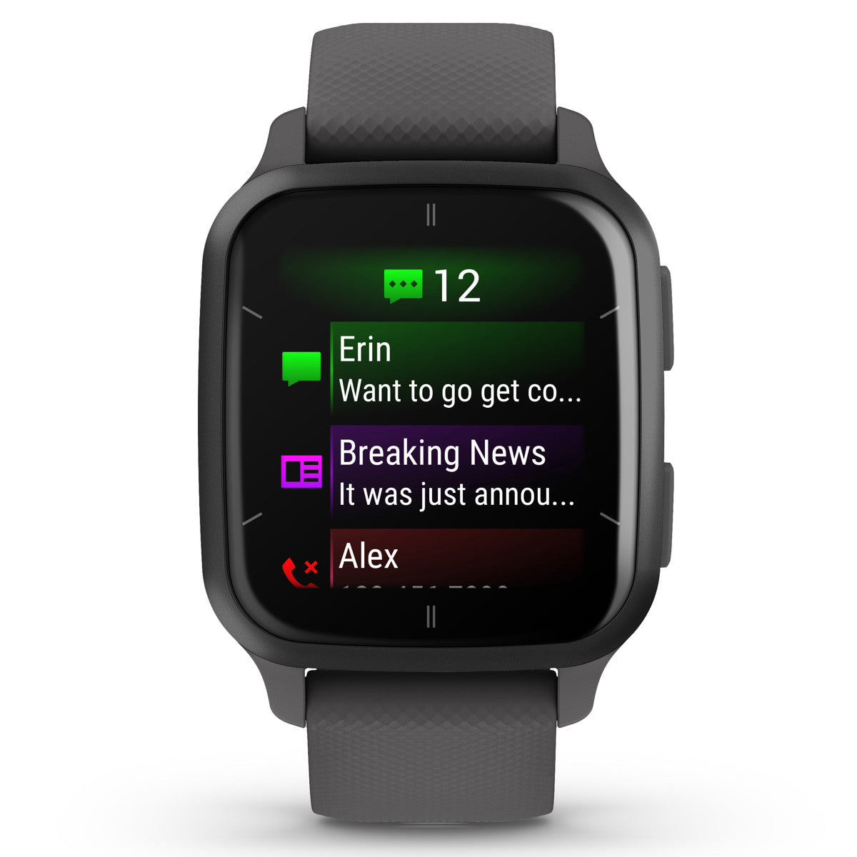 Garmin Venu SQ 2 GPS Smartwatch, Slate Aluminum Bezel with Shadow Gray Case and Silicone Band