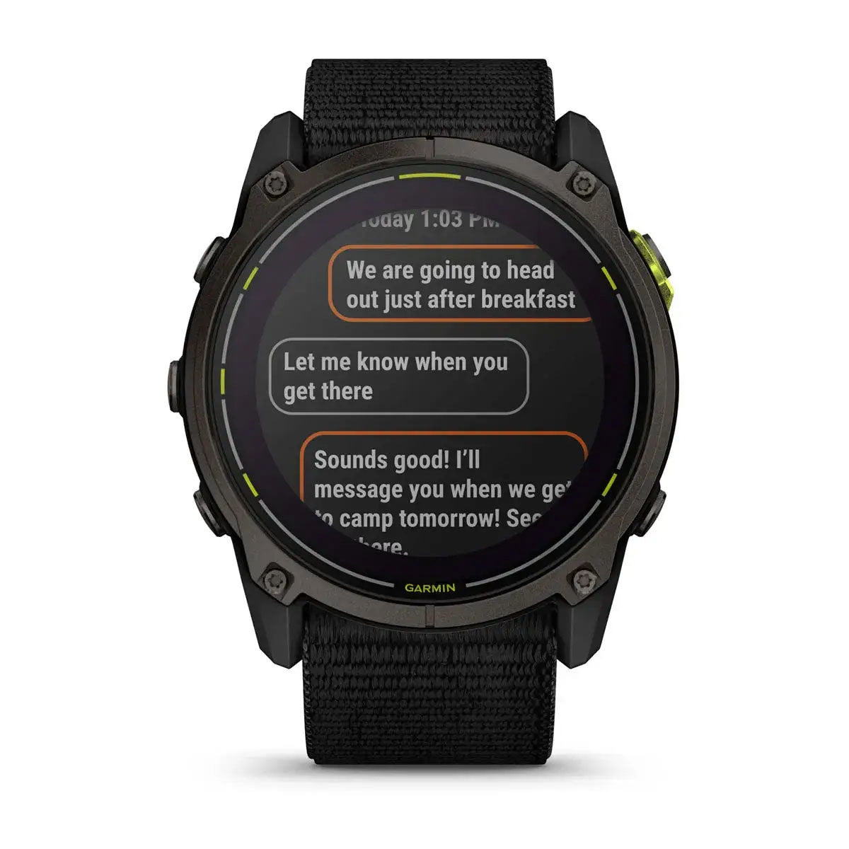 Garmin Enduro 3 Solar Sapphire 51mm GPS Smartwatch, Carbon Gray DLC Titanium with Black Ultrafit Nylon Strap