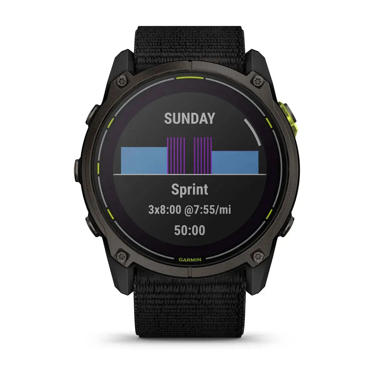 Garmin Enduro 3 Solar Sapphire 51mm GPS Smartwatch, Carbon Gray DLC Titanium with Black Ultrafit Nylon Strap