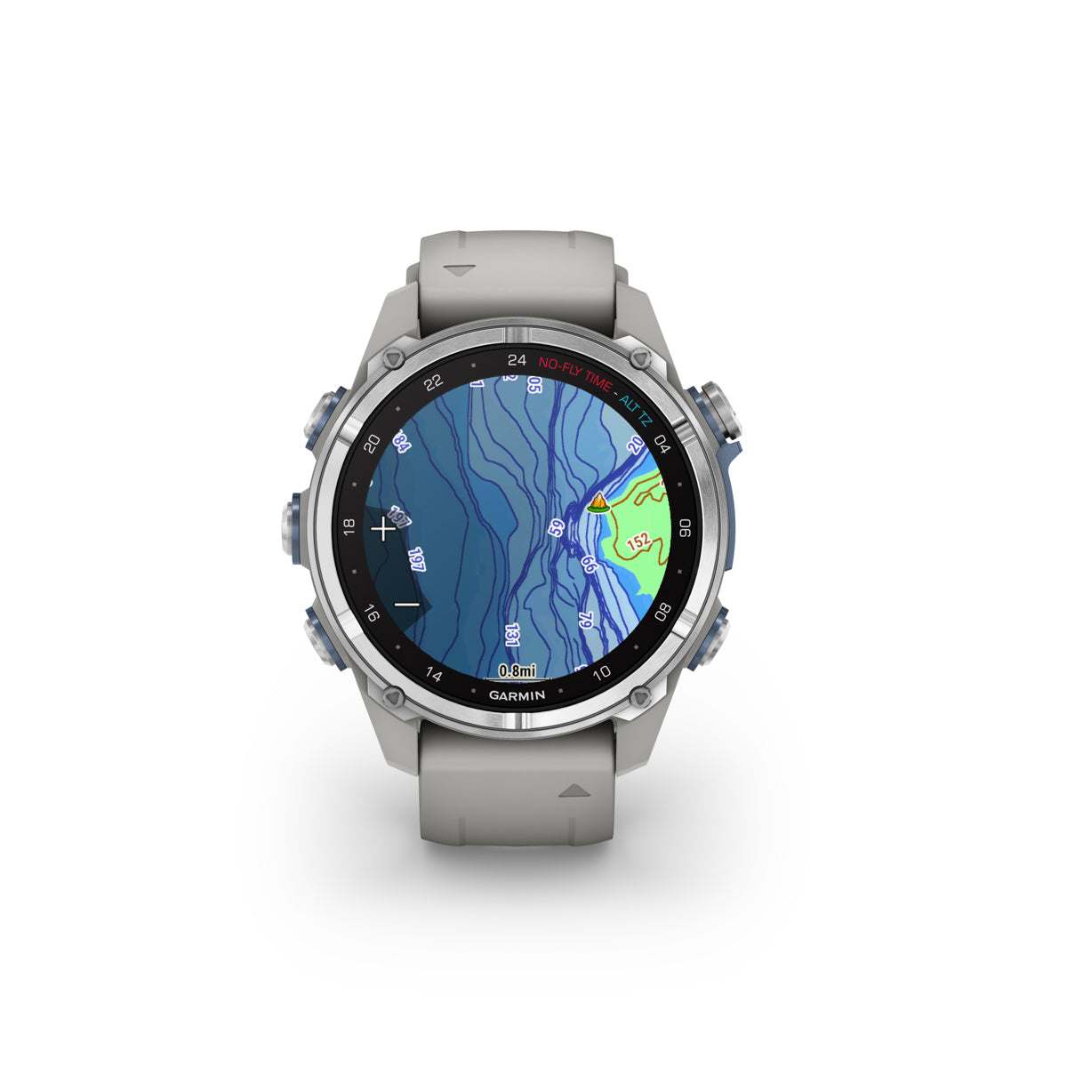 Garmin Descent Mk3 Dive 43mm GPS Smart Watch, Stainless Steel with Fog Gray Silicone Band