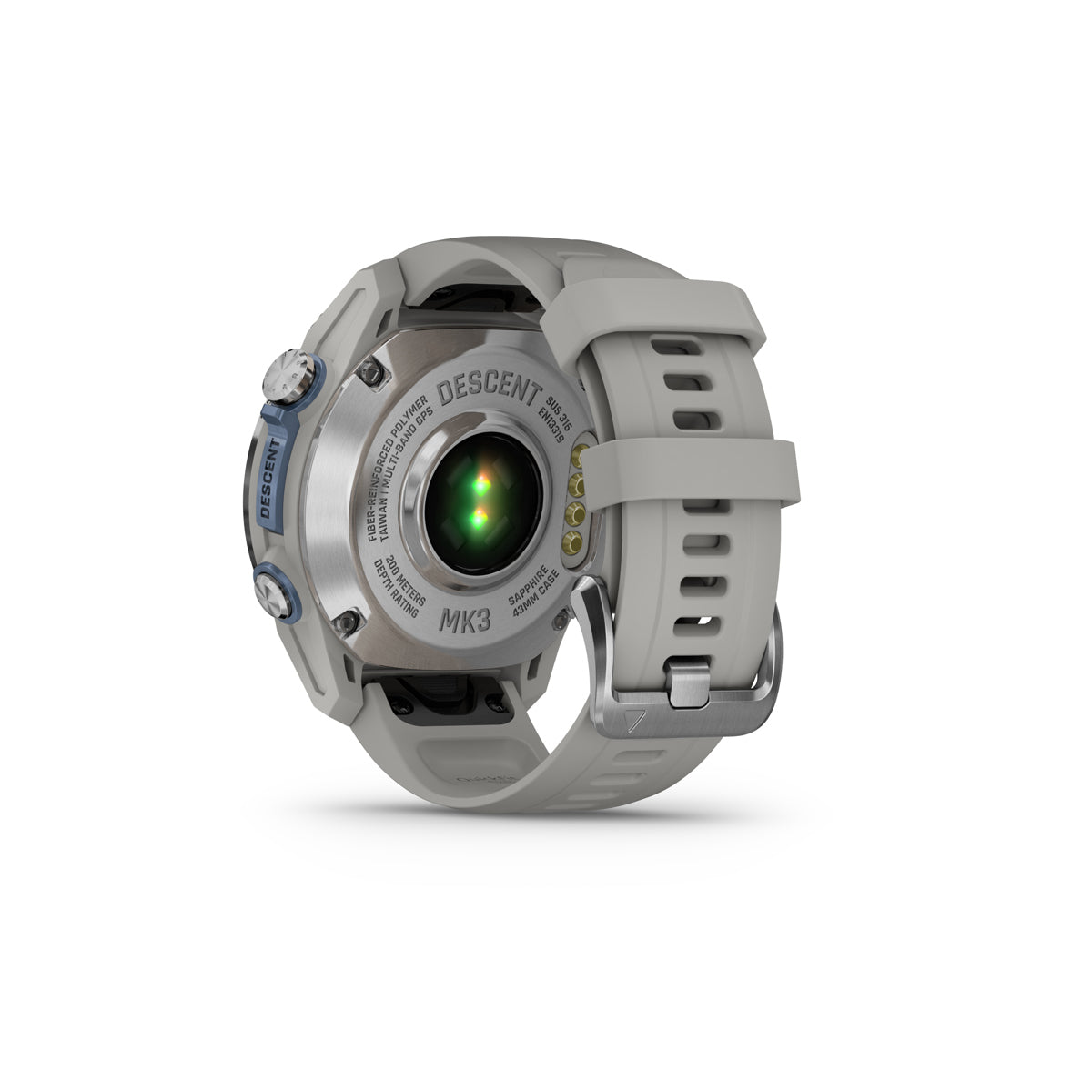 Garmin Descent Mk3 Dive 43mm GPS Smart Watch, Stainless Steel with Fog Gray Silicone Band