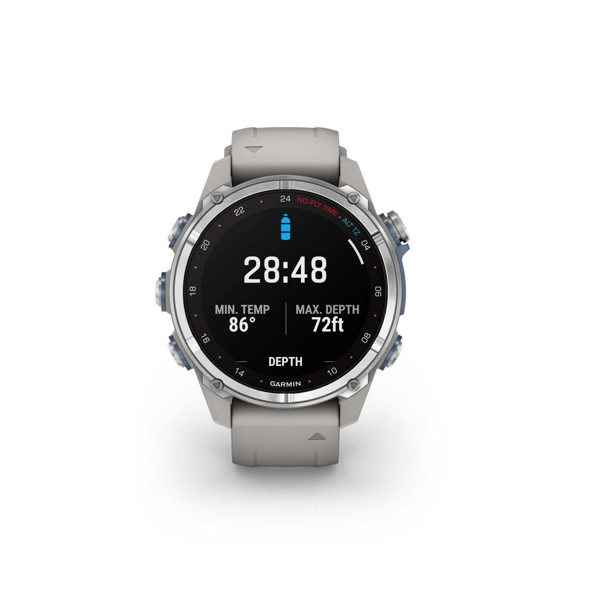 Garmin Descent Mk3 Dive 43mm GPS Smart Watch, Stainless Steel with Fog Gray Silicone Band