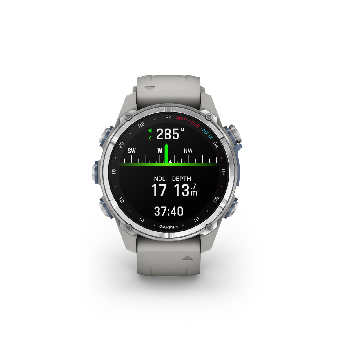 Garmin Descent Mk3 Dive 43mm GPS Smart Watch, Stainless Steel with Fog Gray Silicone Band