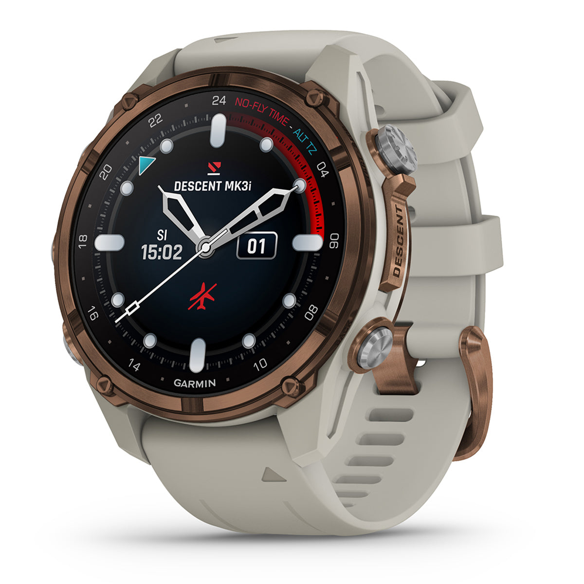 Garmin Descent Mk3i Dive GPS Smart Watch 43mm French Gray Silicone Band Bronze