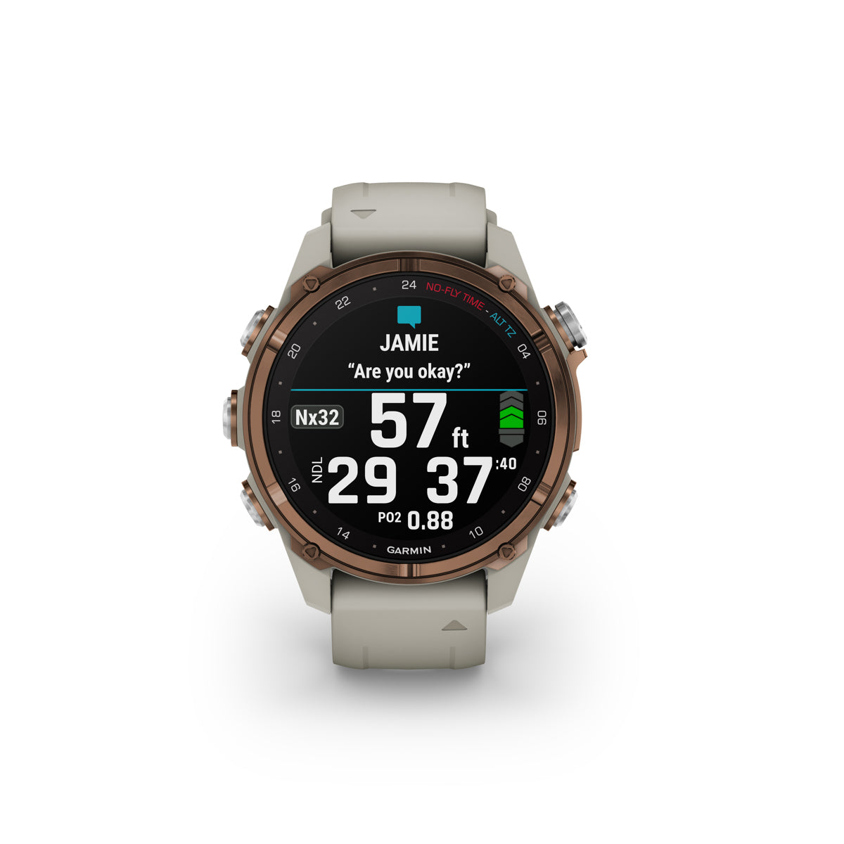 Garmin Descent Mk3i Dive GPS Smart Watch 43mm French Gray Silicone Band Bronze