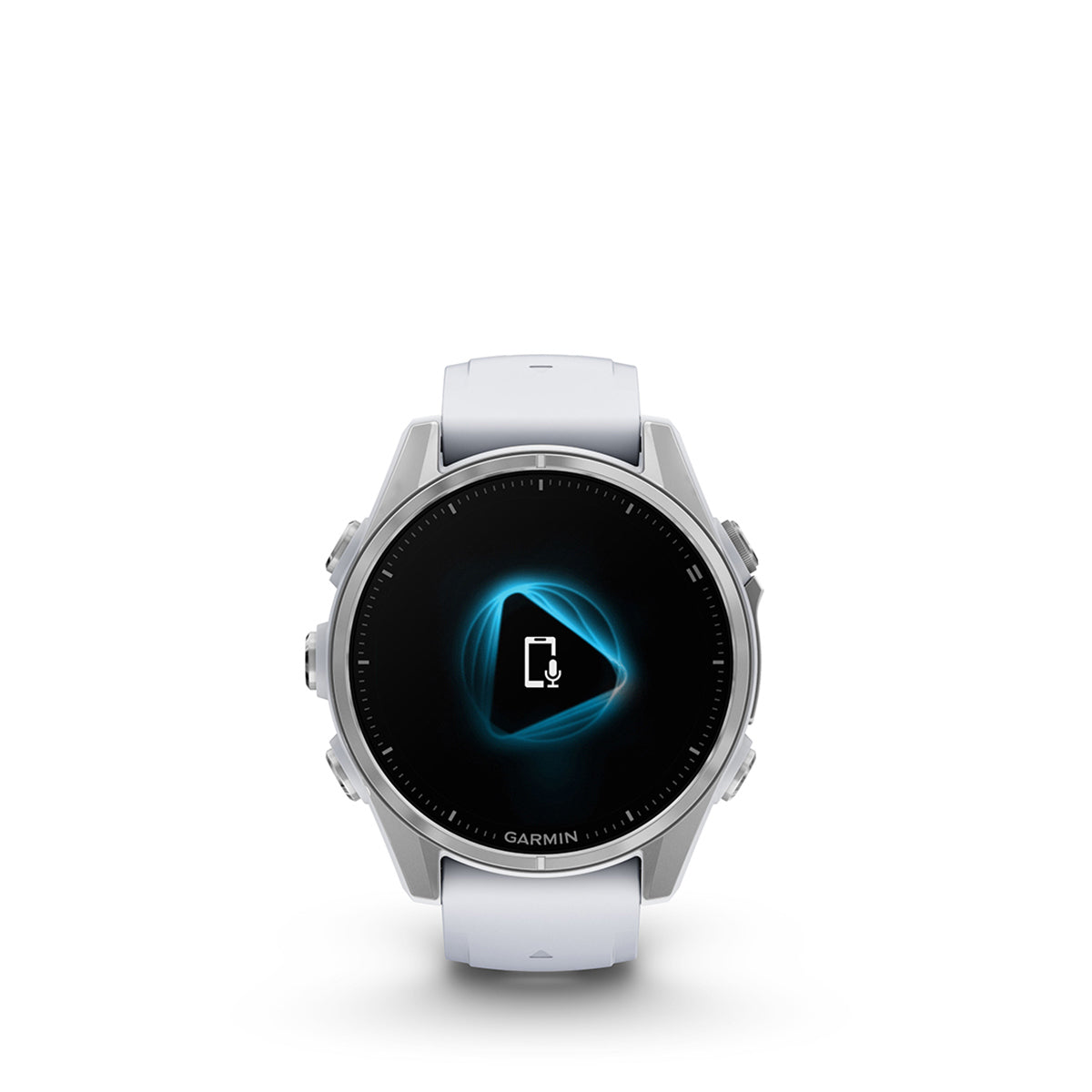 Garmin fenix 8 43mm AMOLED GPS Smartwatch, Silver with Whitestone Silicone Band