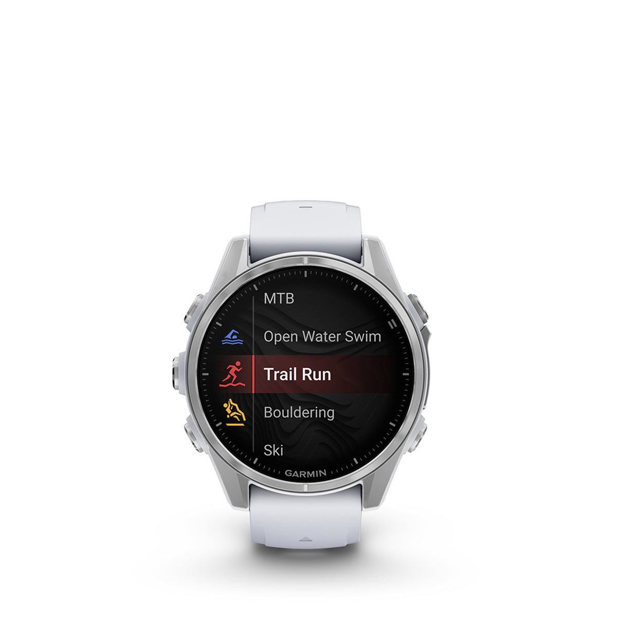 Garmin fenix 8 43mm AMOLED GPS Smartwatch, Silver with Whitestone Silicone Band