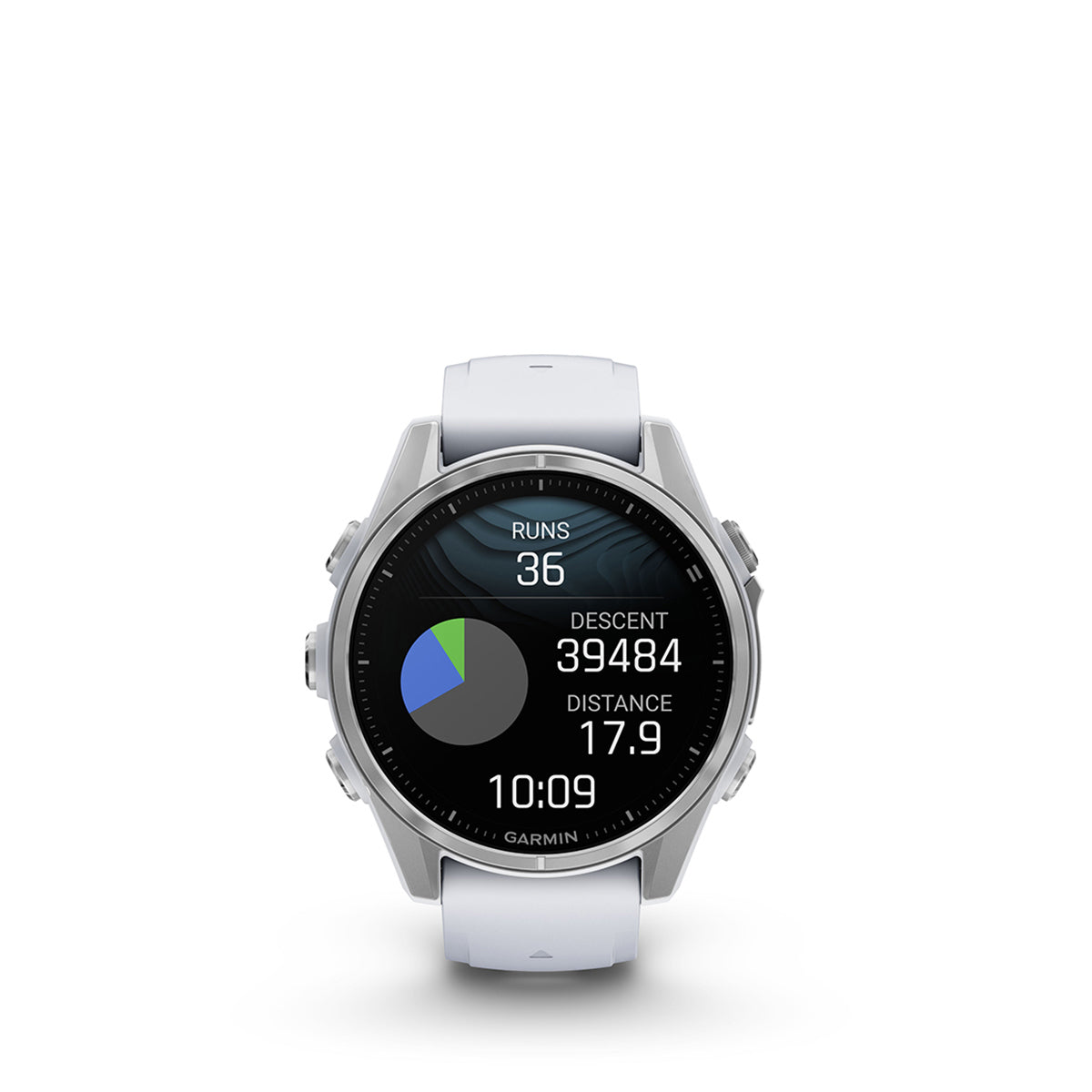 Garmin fenix 8 43mm AMOLED GPS Smartwatch, Silver with Whitestone Silicone Band
