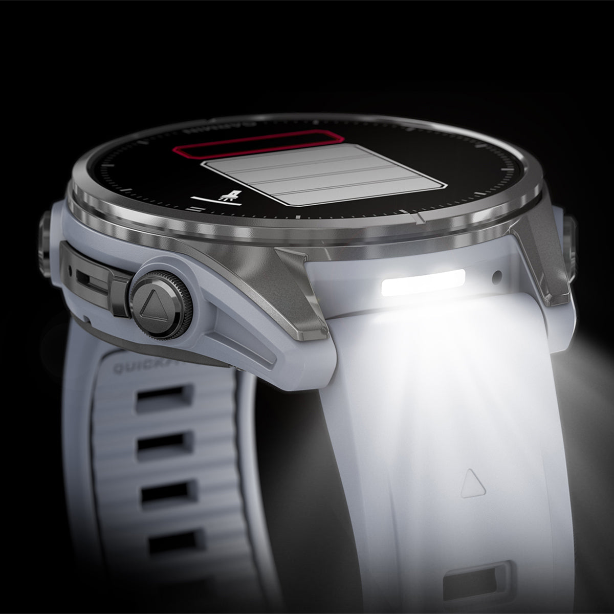 Garmin fenix 8 43mm AMOLED GPS Smartwatch, Silver with Whitestone Silicone Band
