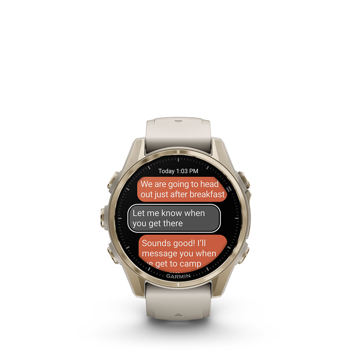 Garmin fenix 8 Sapphire 43mm AMOLED GPS Smartwatch, Soft Gold Stainless Steel with Fog Gray/Dark Sandstone Silicone
