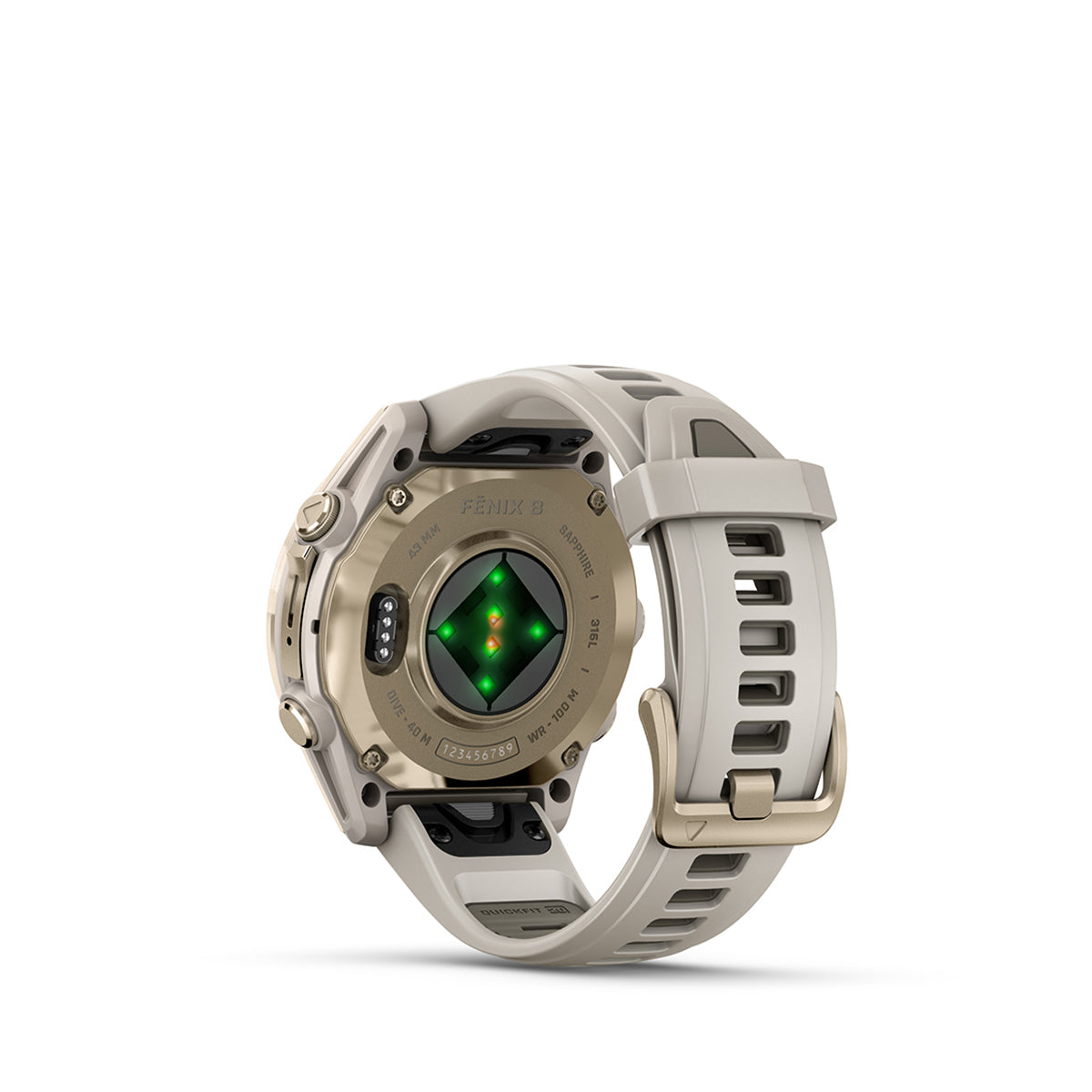 Garmin fenix 8 Sapphire 43mm AMOLED GPS Smartwatch, Soft Gold Stainless Steel with Fog Gray/Dark Sandstone Silicone