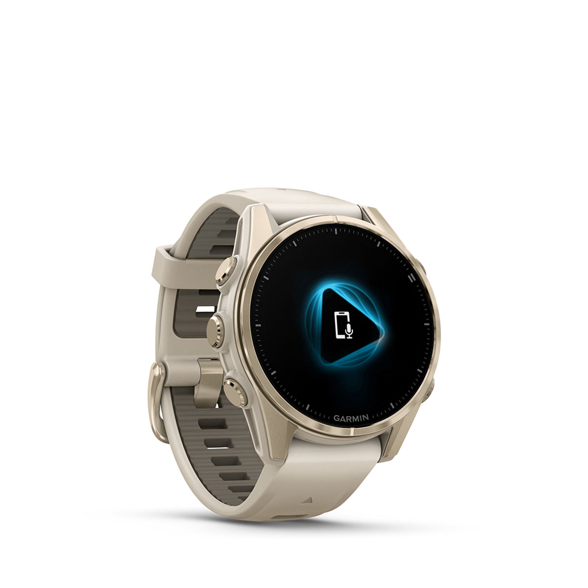 Garmin fenix 8 Sapphire 43mm AMOLED GPS Smartwatch, Soft Gold Stainless Steel with Fog Gray/Dark Sandstone Silicone