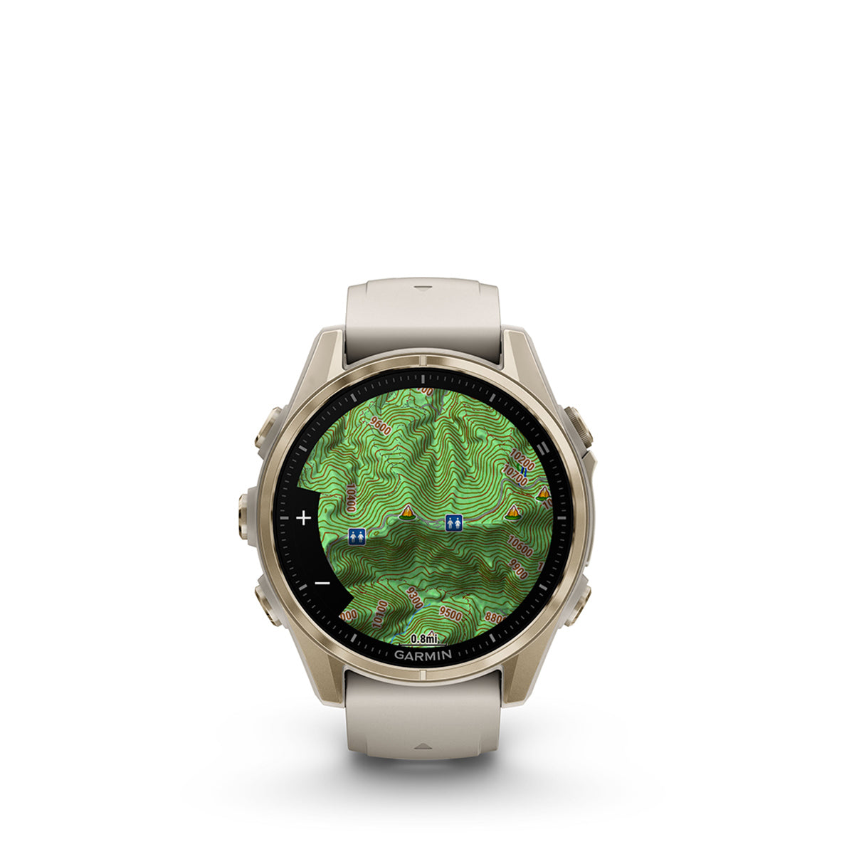 Garmin fenix 8 Sapphire 43mm AMOLED GPS Smartwatch, Soft Gold Stainless Steel with Fog Gray/Dark Sandstone Silicone