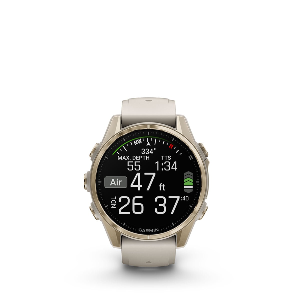 Garmin fenix 8 Sapphire 43mm AMOLED GPS Smartwatch, Soft Gold Stainless Steel with Fog Gray/Dark Sandstone Silicone