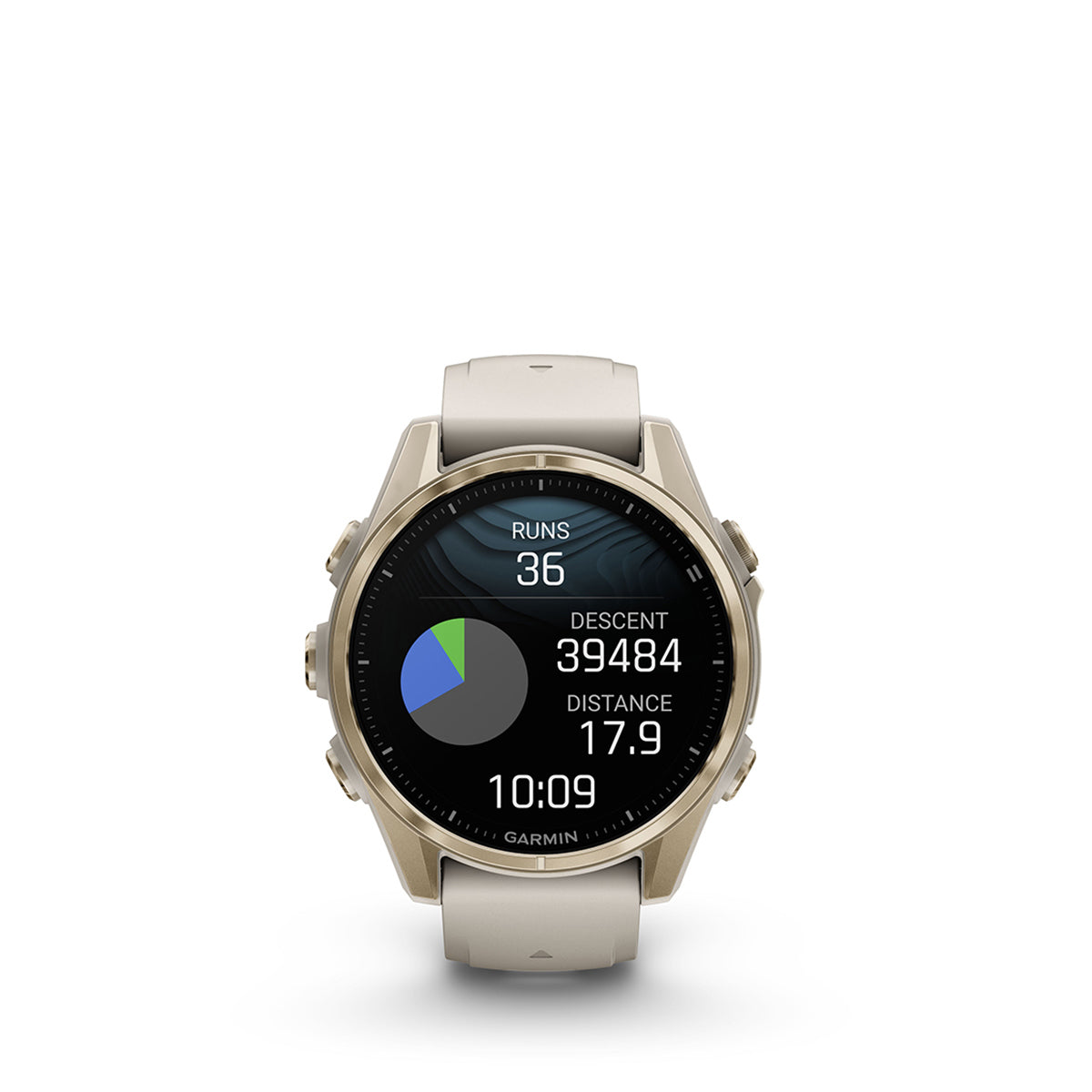 Garmin fenix 8 Sapphire 43mm AMOLED GPS Smartwatch, Soft Gold Stainless Steel with Fog Gray/Dark Sandstone Silicone