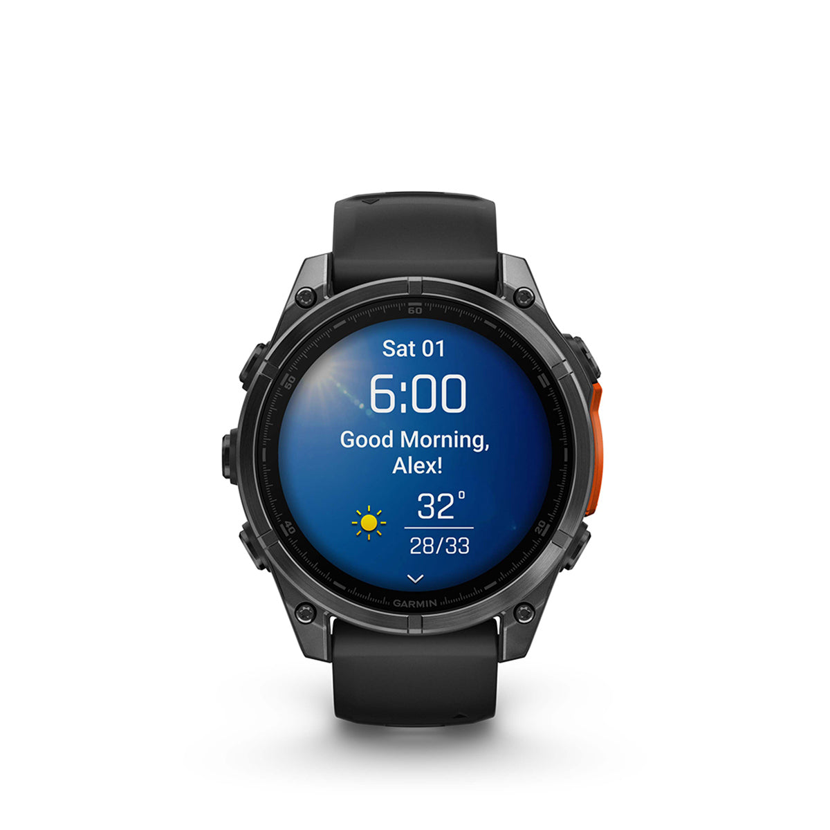 Garmin fenix 8 47mm AMOLED GPS Smartwatch, Slate Gray with Black Silicone Band