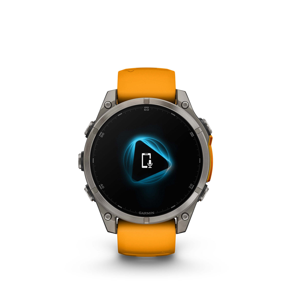 Garmin fenix 8 Sapphire 47mm AMOLED GPS Smartwatch, Titanium with Spark Orange/Graphite Silicone Band
