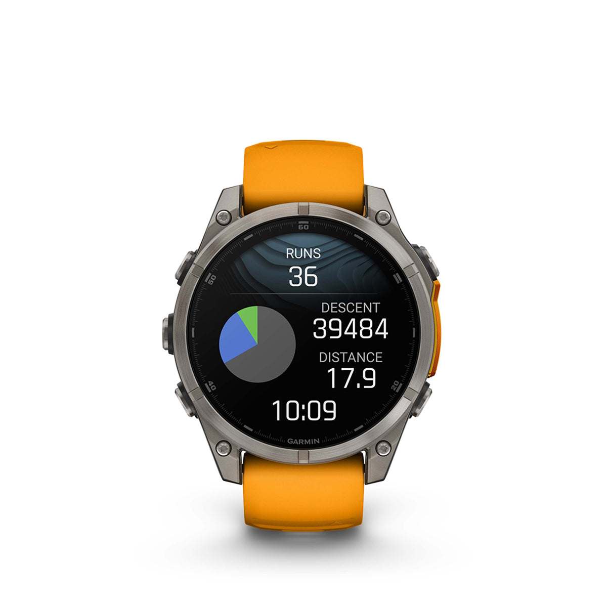 Garmin fenix 8 Sapphire 47mm AMOLED GPS Smartwatch, Titanium with Spark Orange/Graphite Silicone Band