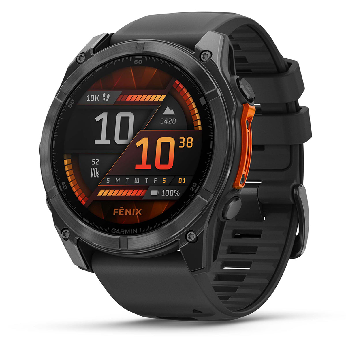 Garmin fenix 8 51mm AMOLED GPS Smartwatch, Slate Gray with Black Silicone Band
