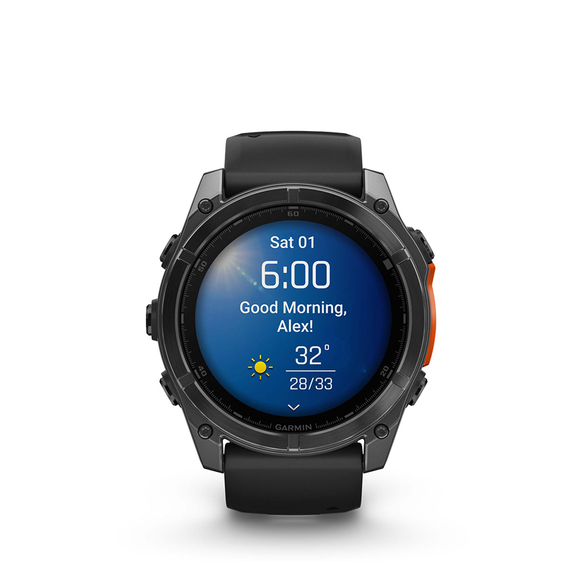 Garmin fenix 8 51mm AMOLED GPS Smartwatch, Slate Gray with Black Silicone Band