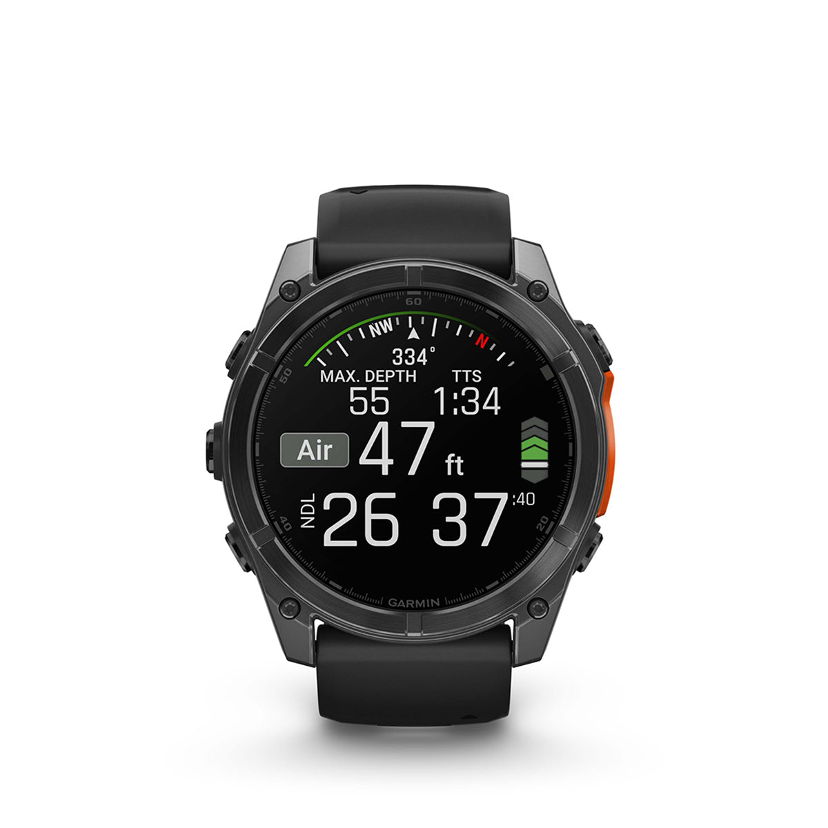 Garmin fenix 8 51mm AMOLED GPS Smartwatch, Slate Gray with Black Silicone Band