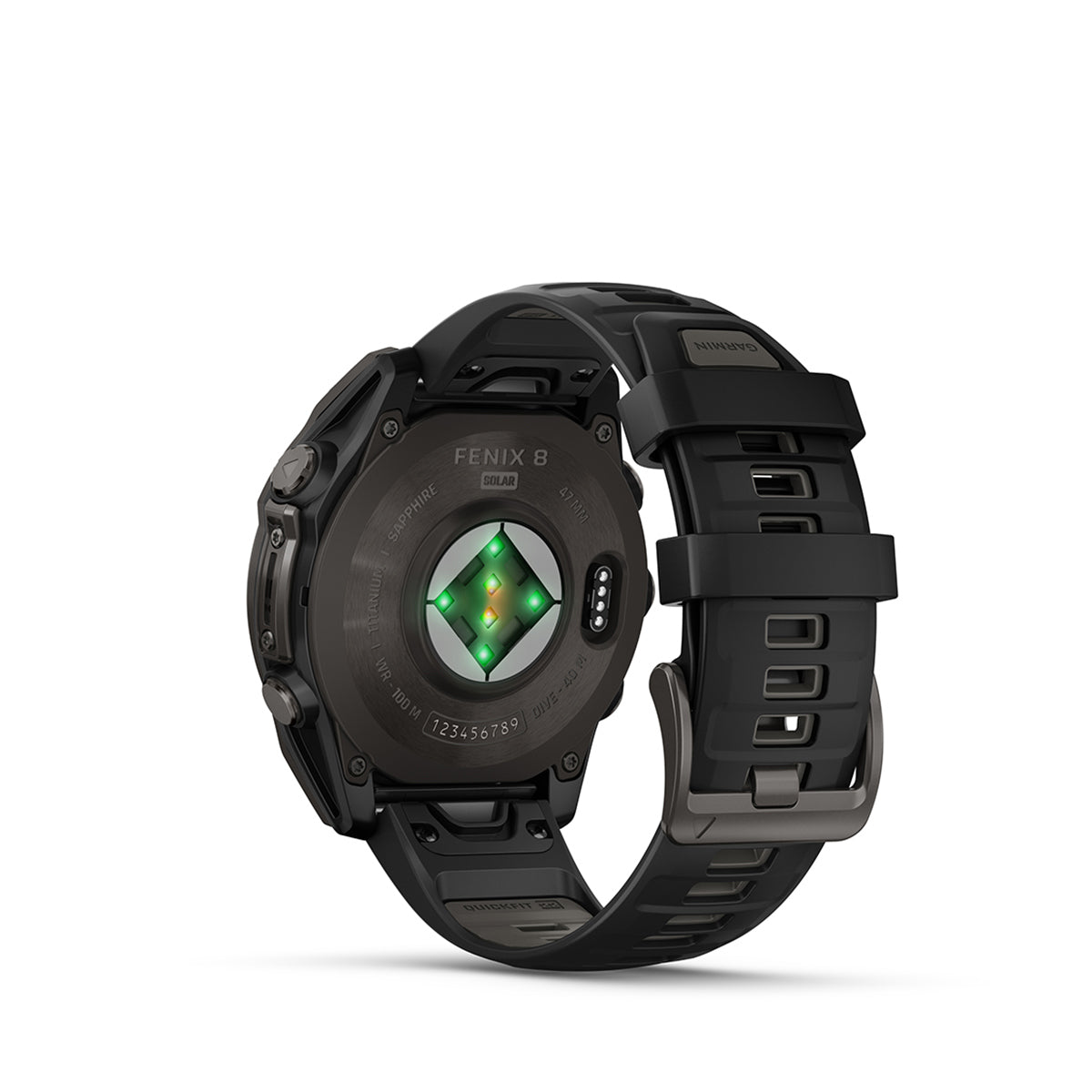 Garmin fenix 8 Solar Sapphire 47mm GPS Smartwatch, Carbon Gray DLC Titanium w/Black/Pebble Gray Silicone Band