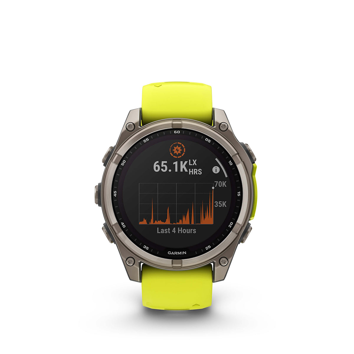 Garmin fenix 8 Solar Sapphire 47mm GPS Smartwatch, Titanium with Amp Yellow/Graphite Silicone Band