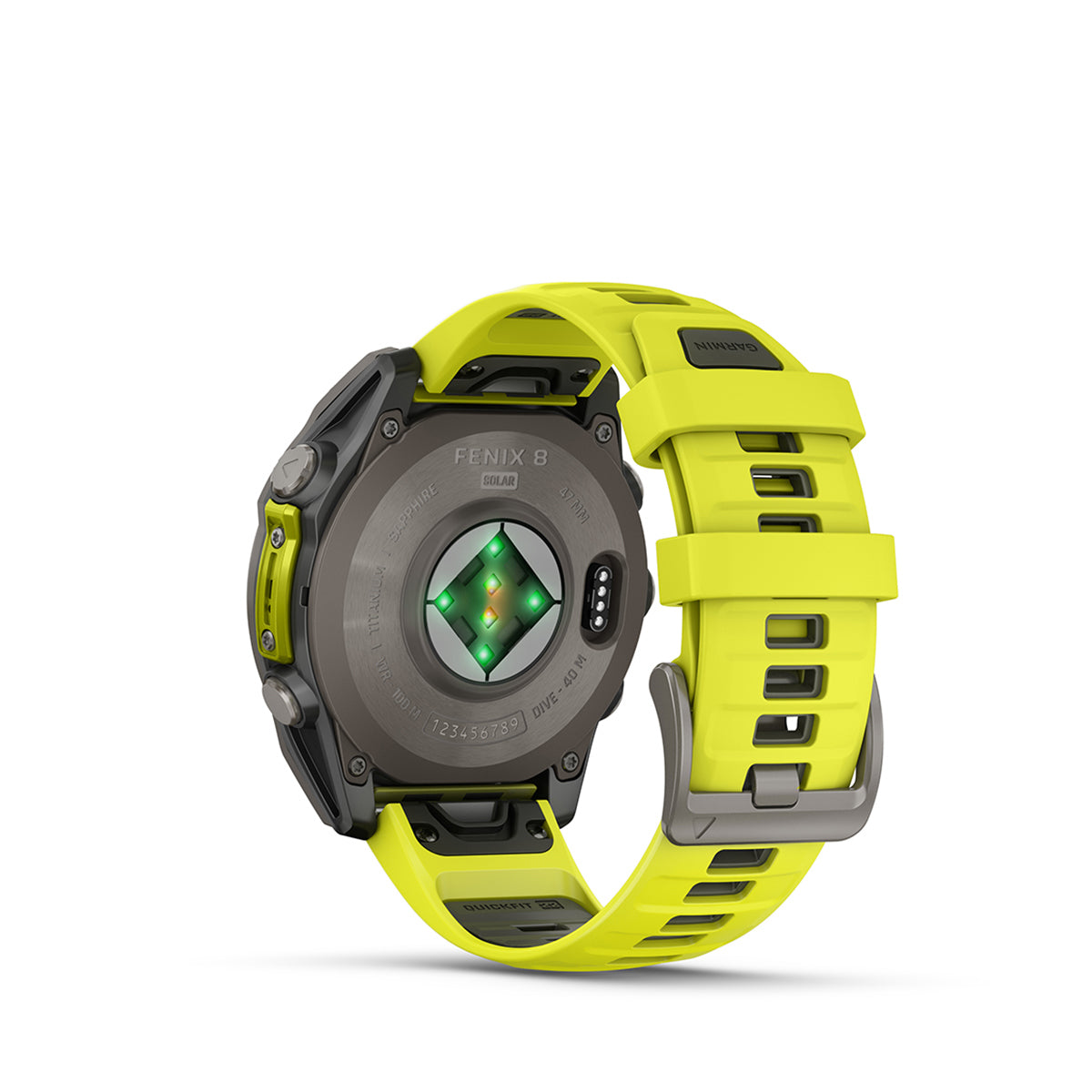 Garmin fenix 8 Solar Sapphire 47mm GPS Smartwatch, Titanium with Amp Yellow/Graphite Silicone Band