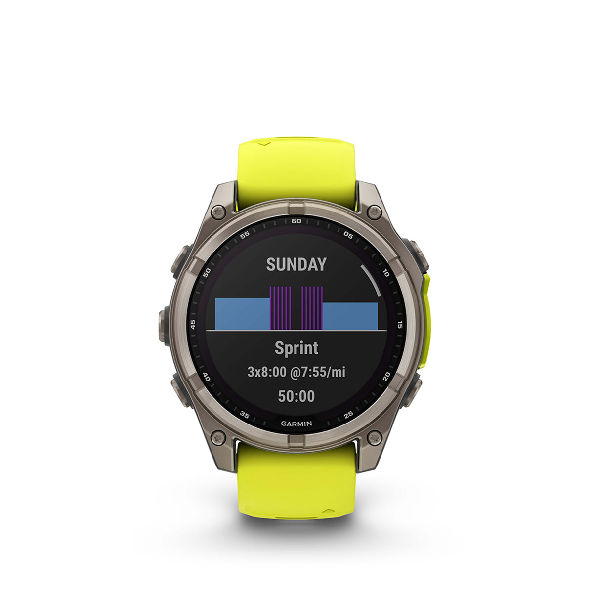 Garmin fenix 8 Solar Sapphire 47mm GPS Smartwatch, Titanium with Amp Yellow/Graphite Silicone Band