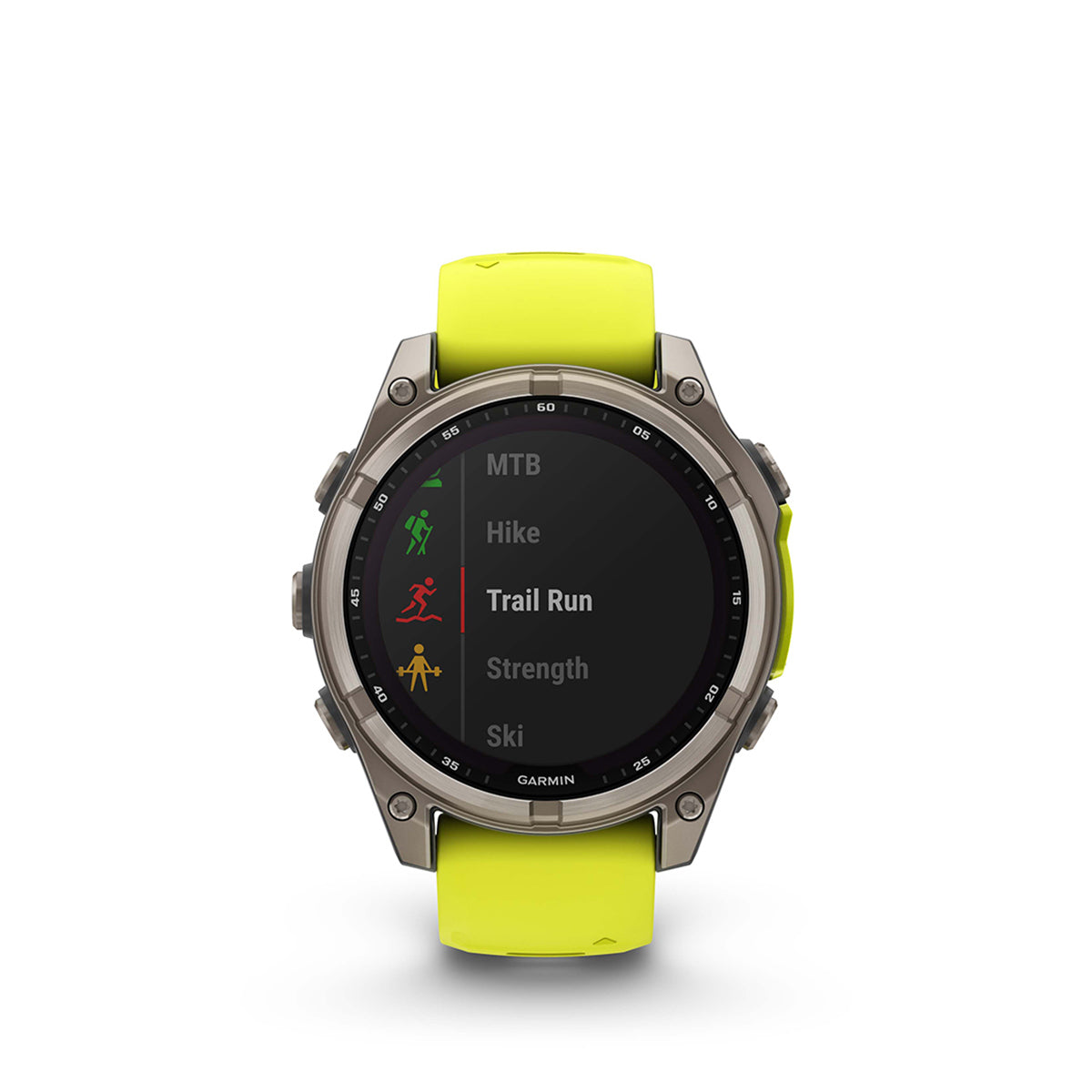 Garmin fenix 8 Solar Sapphire 47mm GPS Smartwatch, Titanium with Amp Yellow/Graphite Silicone Band