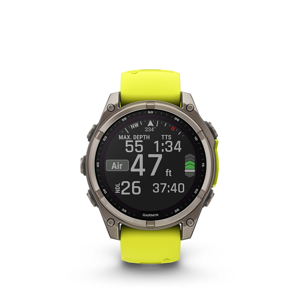 Garmin fenix 8 Solar Sapphire 47mm GPS Smartwatch, Titanium with Amp Yellow/Graphite Silicone Band