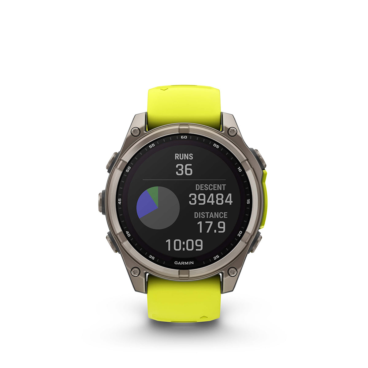 Garmin fenix 8 Solar Sapphire 47mm GPS Smartwatch, Titanium with Amp Yellow/Graphite Silicone Band