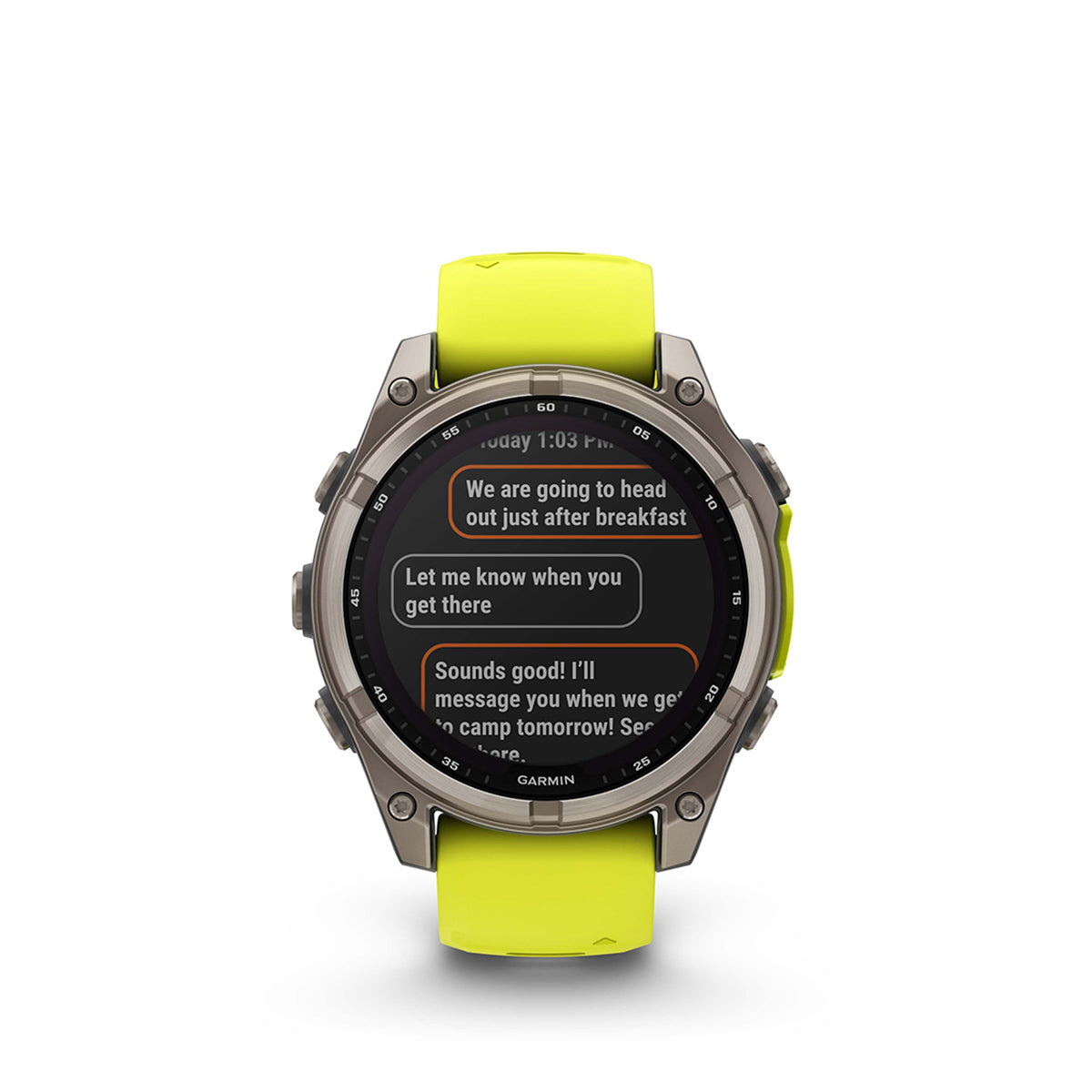 Garmin fenix 8 Solar Sapphire 47mm GPS Smartwatch, Titanium with Amp Yellow/Graphite Silicone Band
