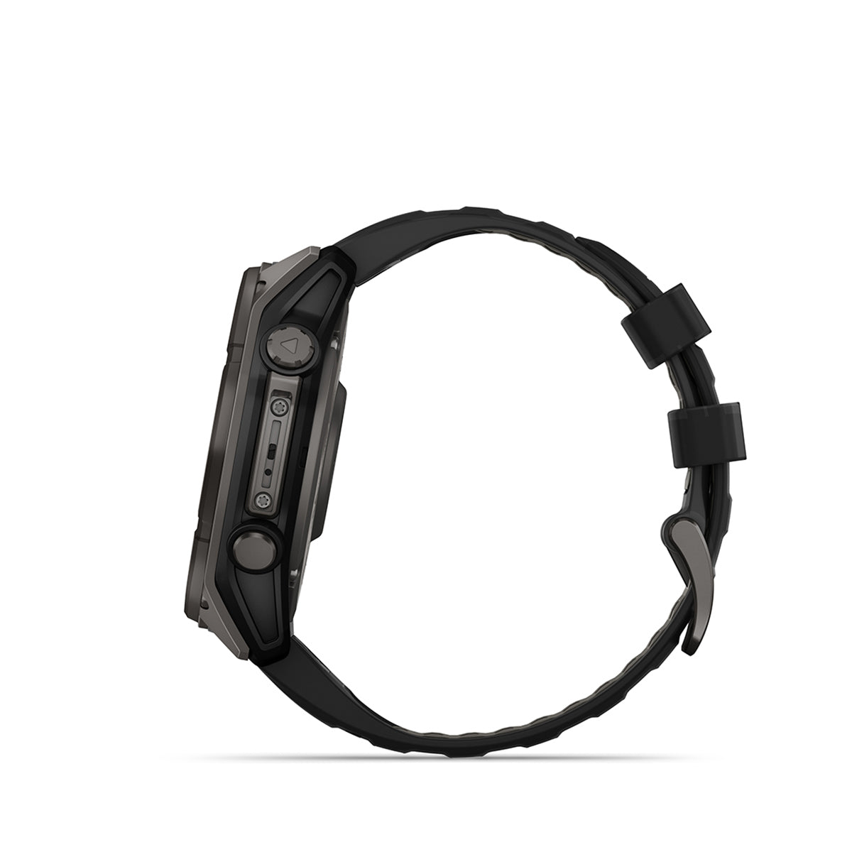Garmin fenix 8 Solar Sapphire 51mm GPS Smartwatch, Carbon Gray DLC Titanium with Black/Pebble Gray Silicone Band